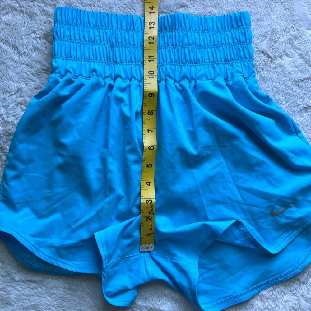 Nike Womens Dri-FIT Blue High Waisted Smocked Running Shorts Womens Size XS NWOT